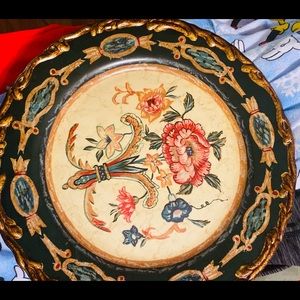Lilian August Decorative plate by Toyo Old floral Design with gold trim clay